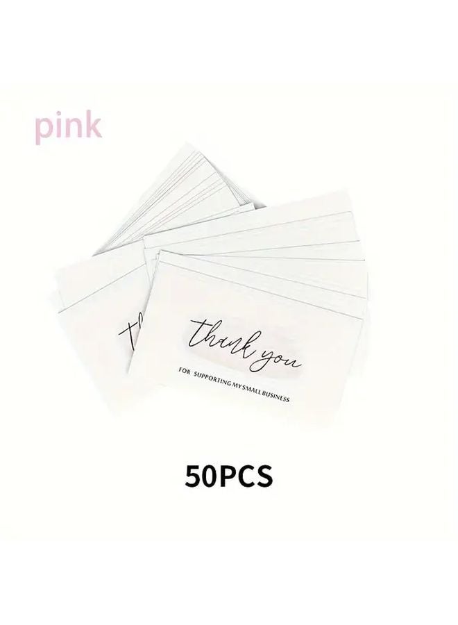 Pink Thank You Cards 100pcs Elegant Cursive Design For Business Banquet Wedding Party Gift - Image 2